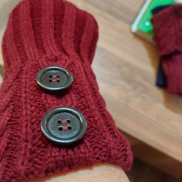 Knitted Boot Cuffs with Button Accents - Picture 3 of 6